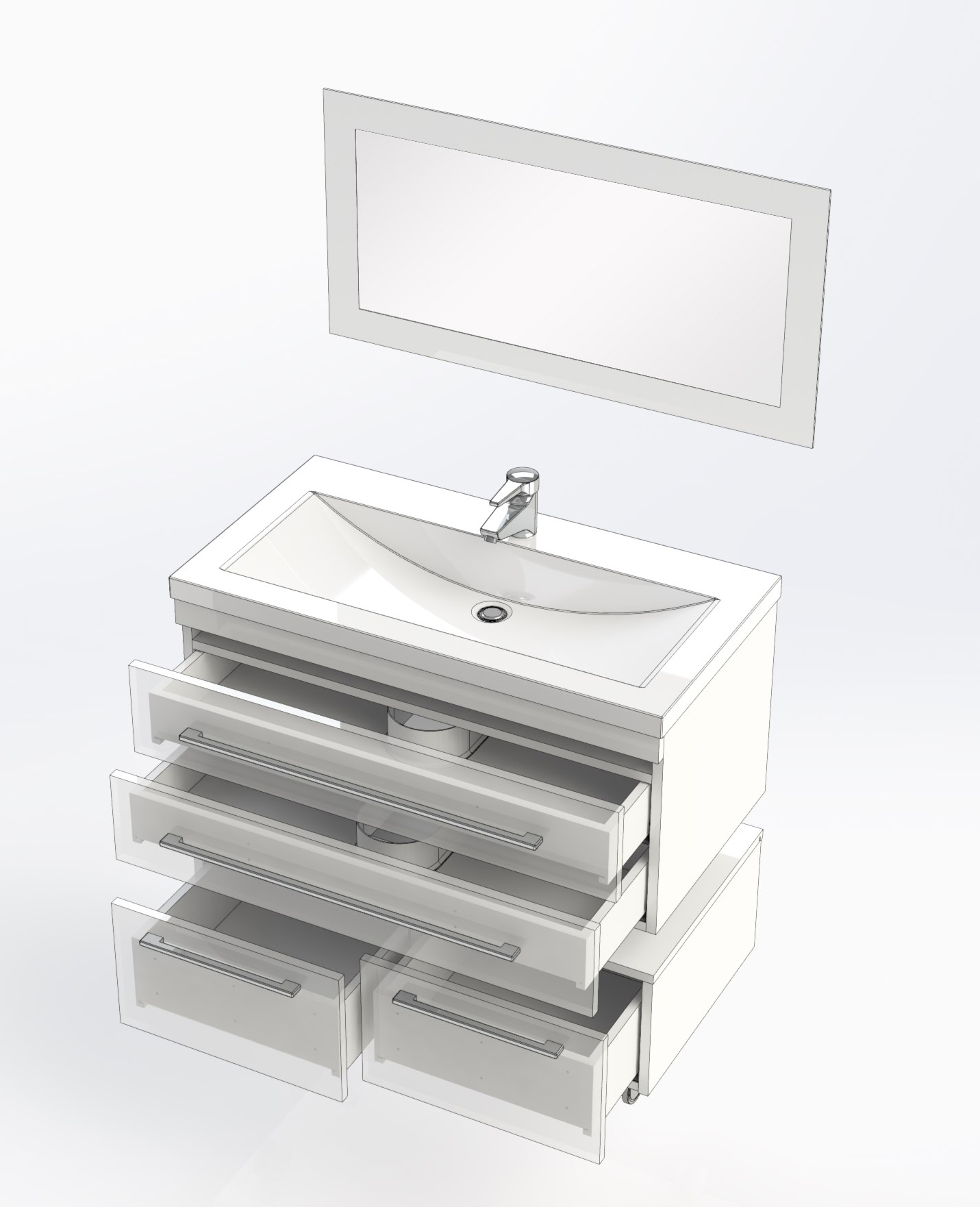 Мебель для ванной Aquanet Нота 90 белая 171492 - 36