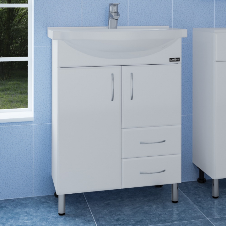 Тумба под раковину Санта Стандарт 60 белый 201103 - 2