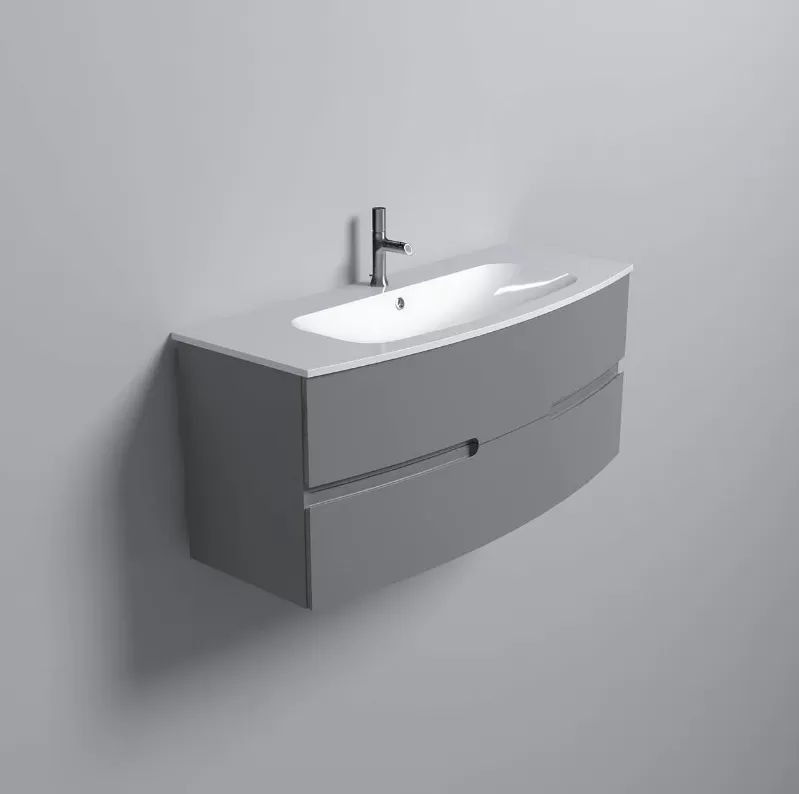 EB1890RU-442 Nona Мебель с интегрированными ручками, глянцевый серый антрацит, 120 см, 2 ящика - 2