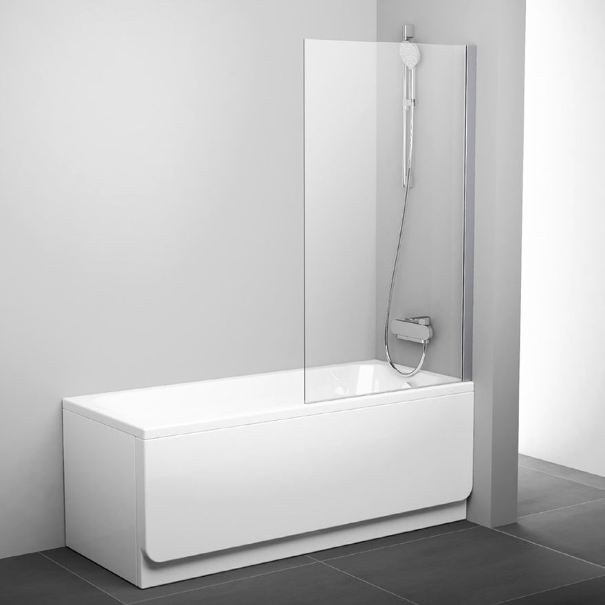 Шторка на ванну Ravak PVS1-80 Transparent, профиль сатин 79840U00Z1 - 0