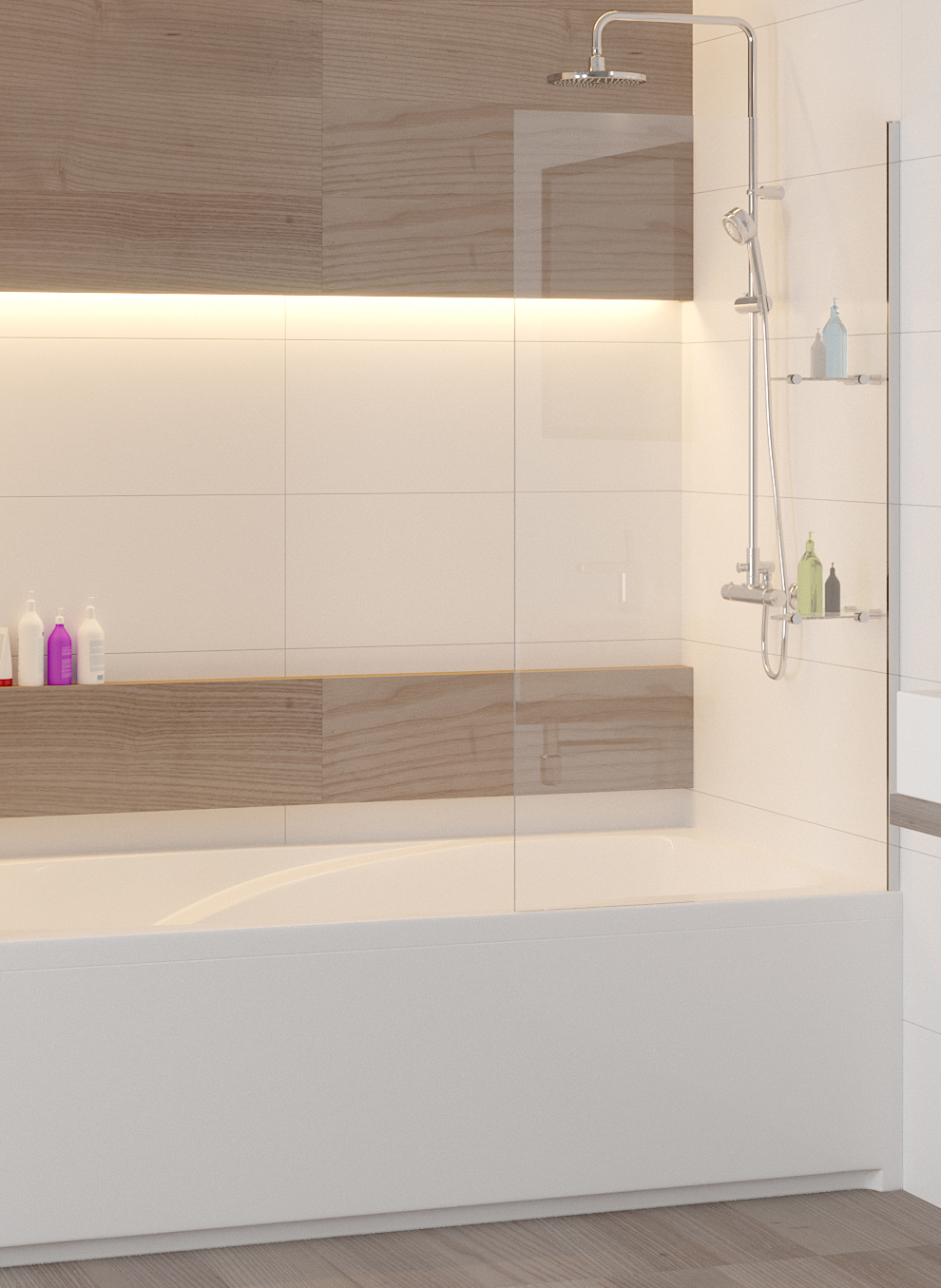 Шторка на ванну RGW Screens SC-54 80x150 с полками 03115408-11 - 0