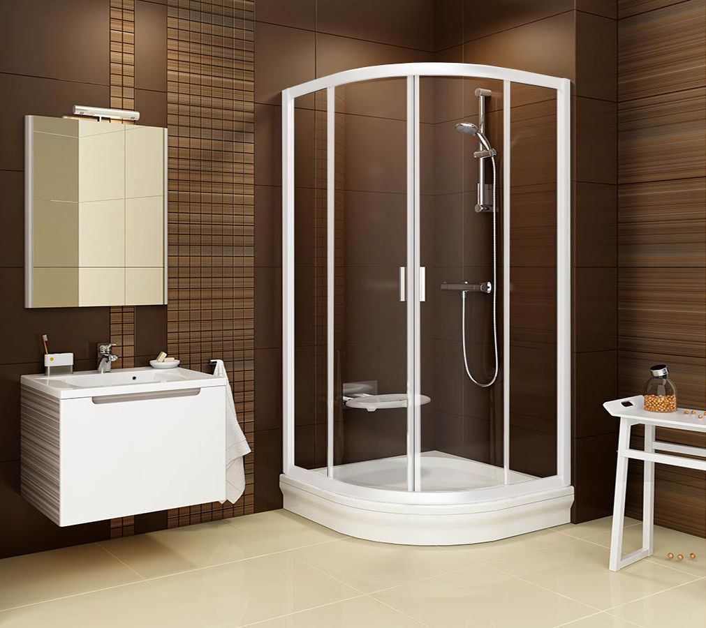 Душевой уголок Ravak BLCP4-90 Transparent, профиль белый 3B270100Z1 - 1