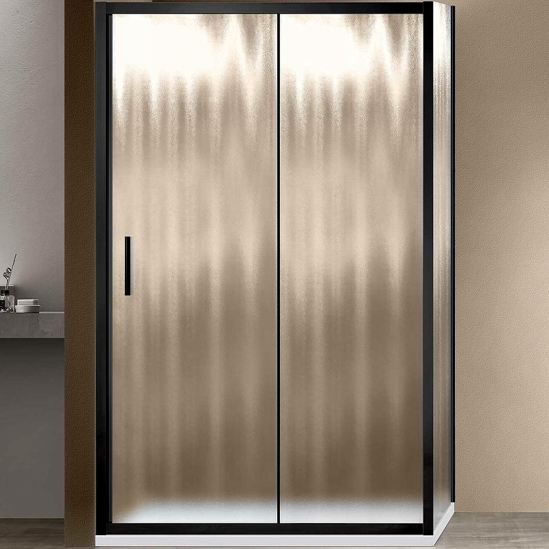 Душевой уголок Vincea Garda 120х90 черный стекло рифленое VSR-1G9012CHB - 0