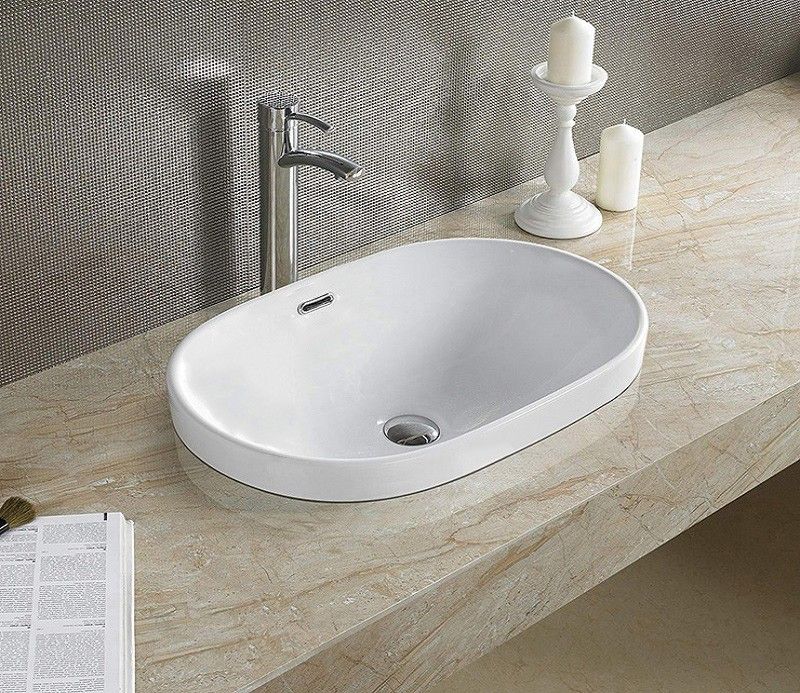 Раковина накладная CeramaLux N 60 см белый  5006С - 3