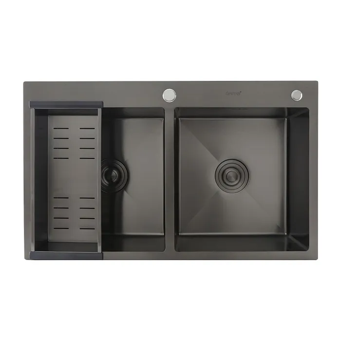 Кухонная раковина Gappo 83х50 черная GS8350-6 - 0