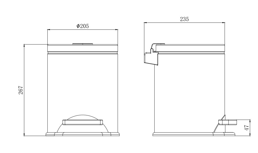Корзина для мусора AQUATEK AQ4016MB, с педалью 3л, матовый черный - 1