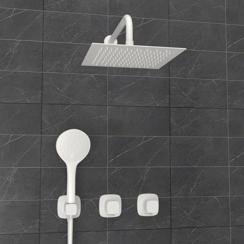 A9551.266.146.254.328.156.155  Встраиваемый комплект для душа с верхней душевой насадкой и лейкой - 0