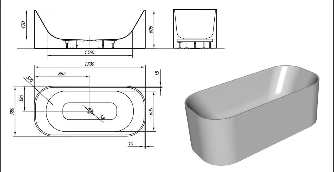 Ванна акриловая Kolpa-san Pandora FS 173х78 белый 593150 - 5