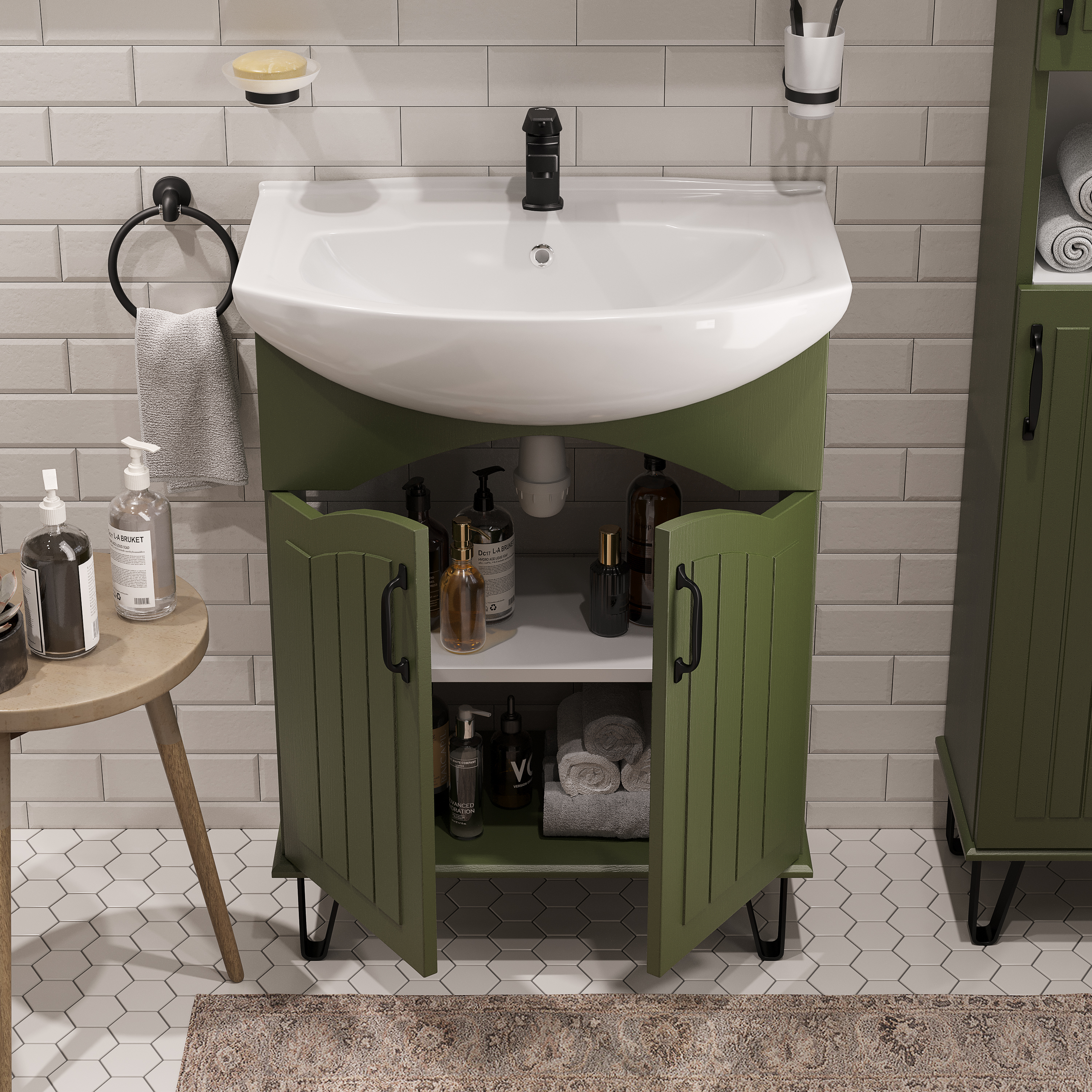 Тумба с раковиной DIWO Сочи 65 зеленая 564065 - 3