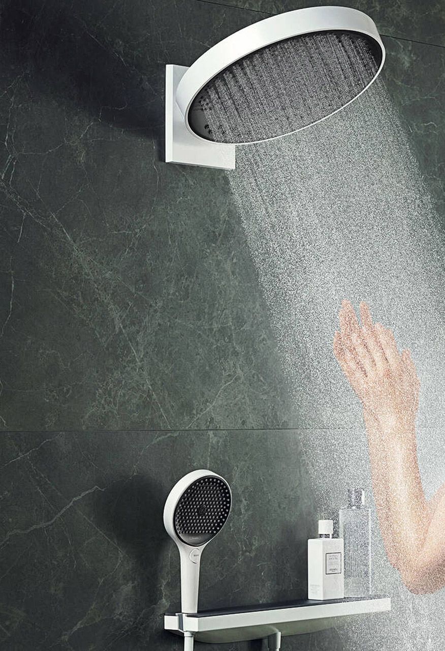 Шланговое подключение Hansgrohe Rainfinity Porter 500 26843700 с полкой и держателем - 4