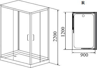 Душевая кабина Timo Helka 120x90 см  HELKA Н-515 R - 3