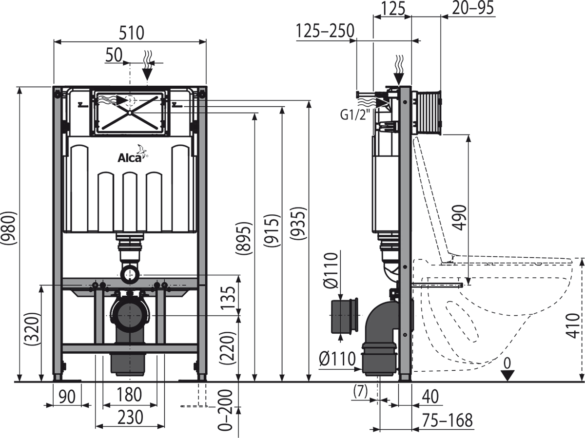 Инсталляция для унитаза AlcaPlast   AM101/1000 - 1