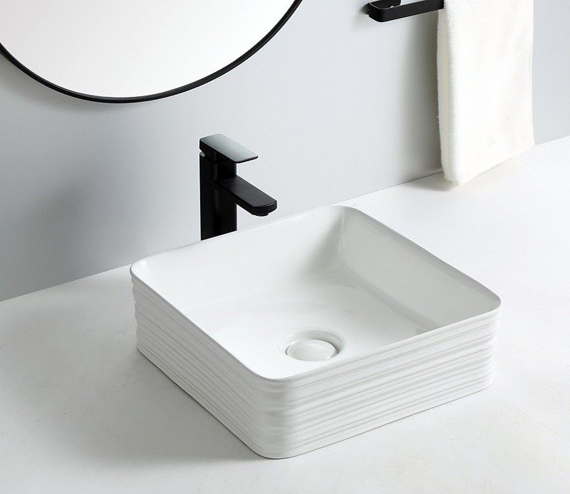 Раковина накладная CeramaLux N 38.5 см белый  W1531А - 0