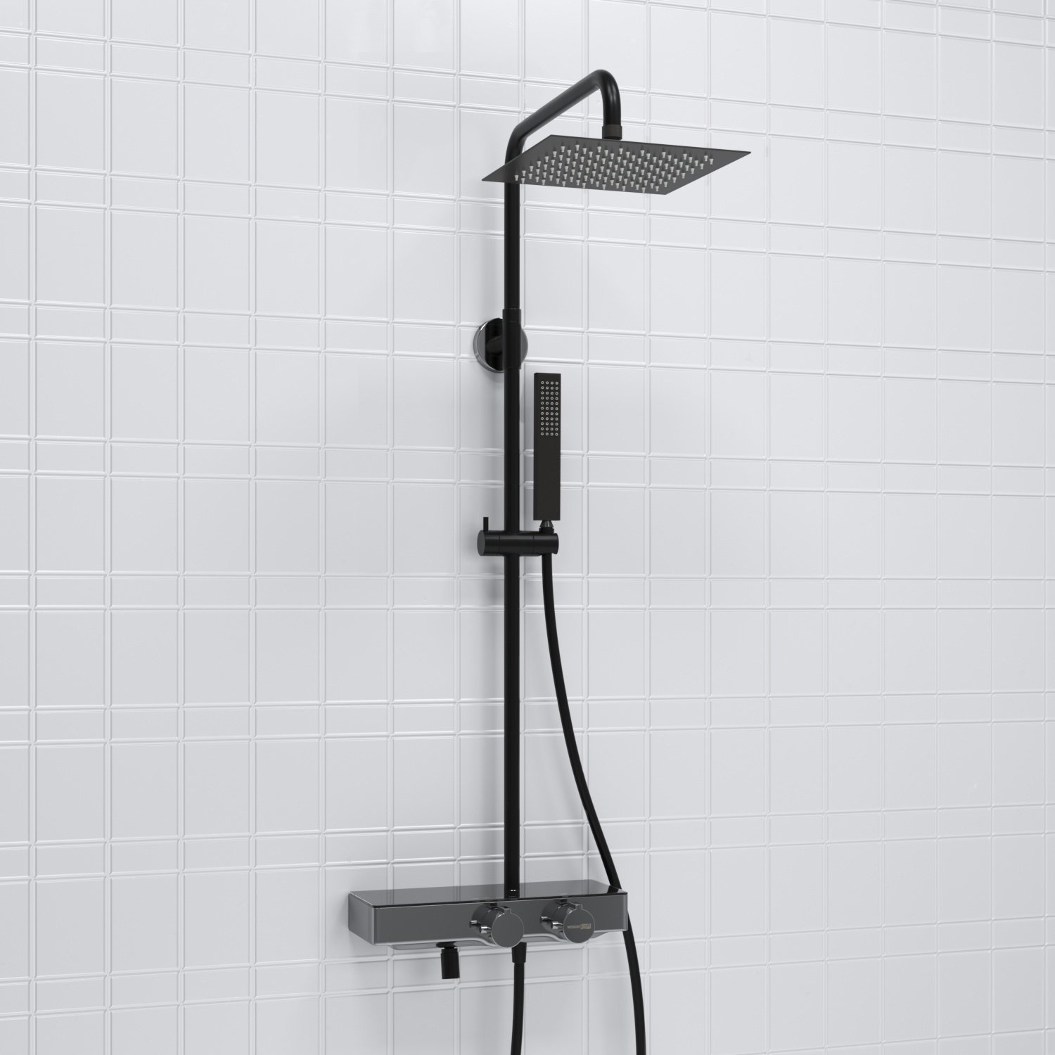 Душевая система WasserKraft 25 с термостатом черный матовый - хромоникель A114.255.218.CB Thermo - 1