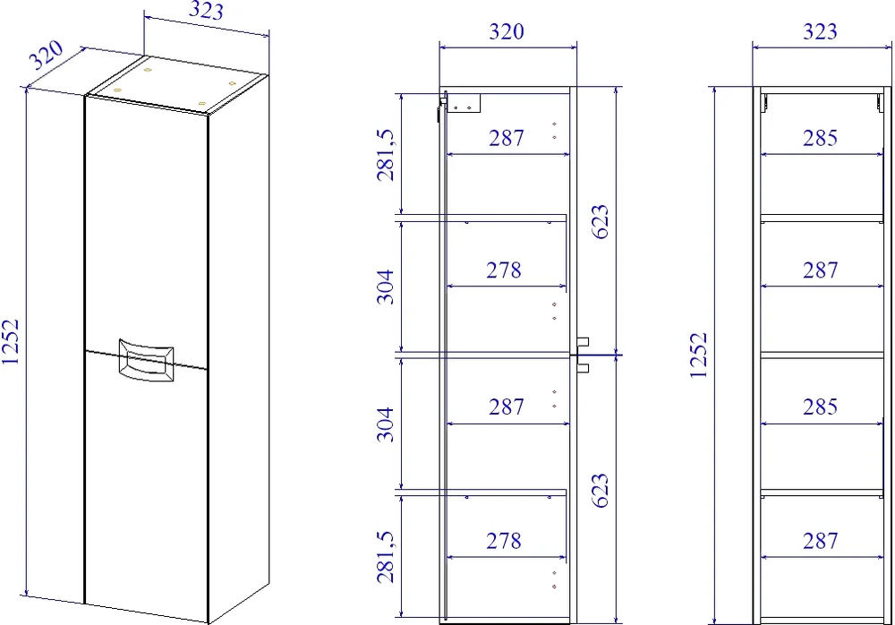 Шкаф-пенал Sanflor Выборг дуб золотой  С16297 - 4