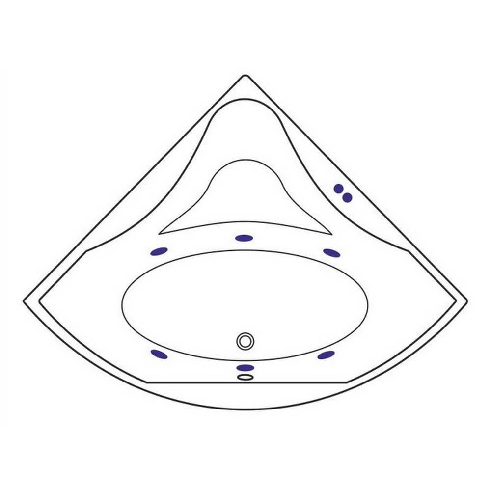 Ванна акриловая Excellent Glamour Soft 150х150 с гидромассажем белый - хром WAEX.GLA15.SOFT.CR - 1