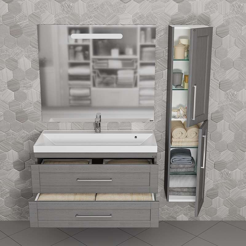 Тумба с раковиной Санта Венера 100 серый - 3