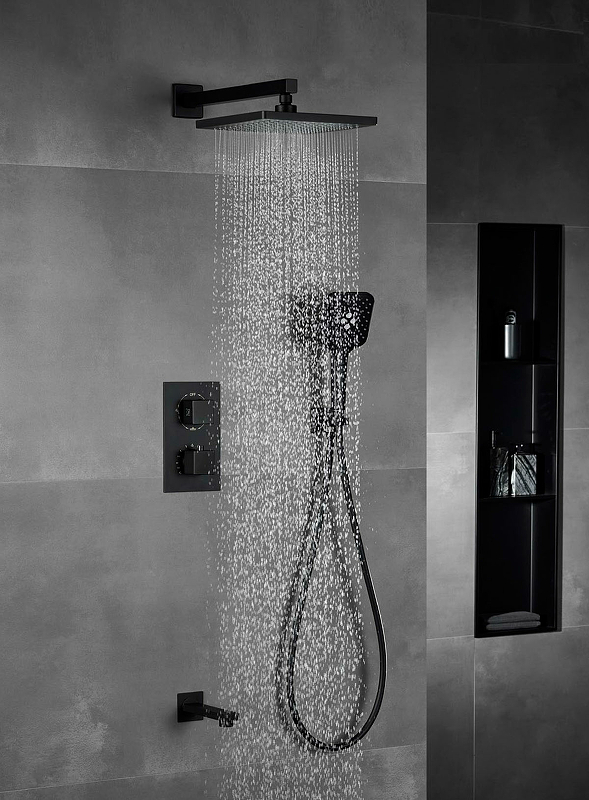 Душевой комплект Vincea Next с термостатом черный матовый VSFW-1N3TMB - 2