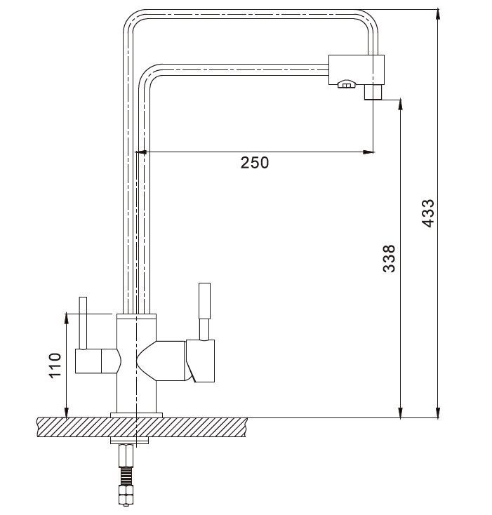 Смеситель для кухни с подключением фильтра питьевой воды хром G4398-5 - 9