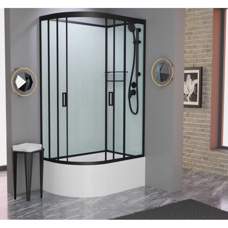 Душевая кабина Frank 120х80 черная стекло матовое 20077 - 2