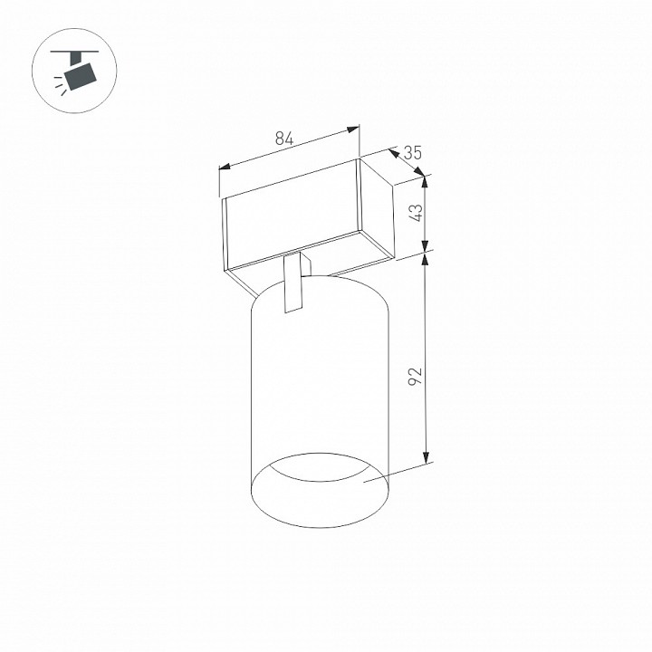 Трековый светодиодный светильник для магнитного шинопровода Arlight Mag-Spot-45-R85-5W Warm3000 030656 - 1
