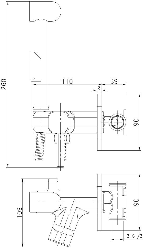 Гигиенический душ Lemark Solo со смесителем LM7165C - 1