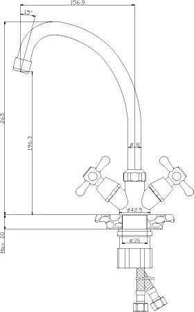 Смеситель для кухонной мойки Rossinka  хром  Y02-71U - 1