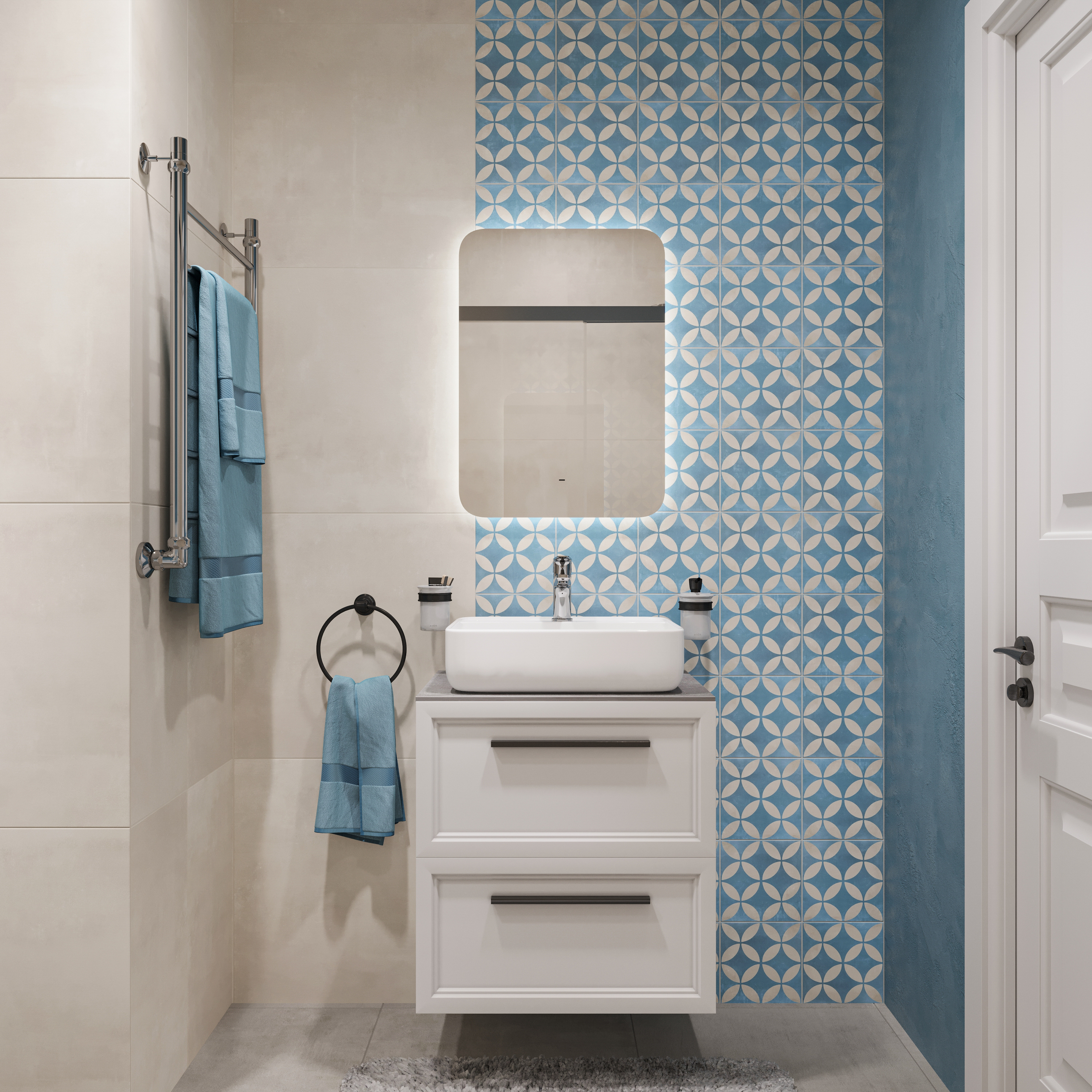 Зеркало DIWO Кострома 50 с подсветкой, прямоугольное, настенное, белое ЗЛП1718 - 4