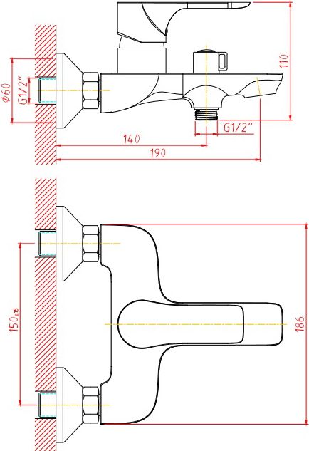 Смеситель Orange Aristo M19-100w для ванны с душем - 1