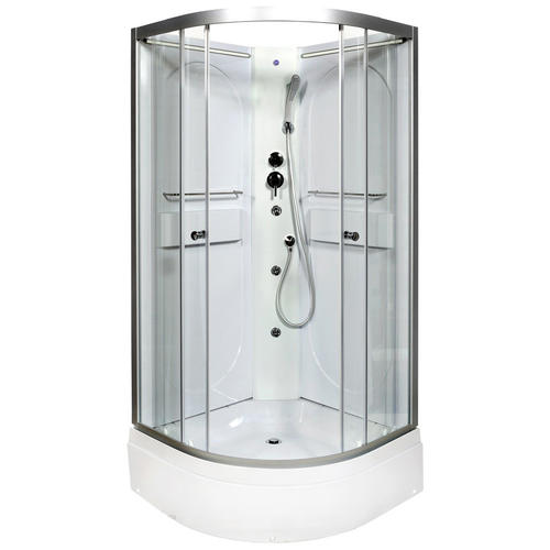 Душевая кабина Deto L 100х100 с гидромассажем, хром  L510NLED+GM - 0