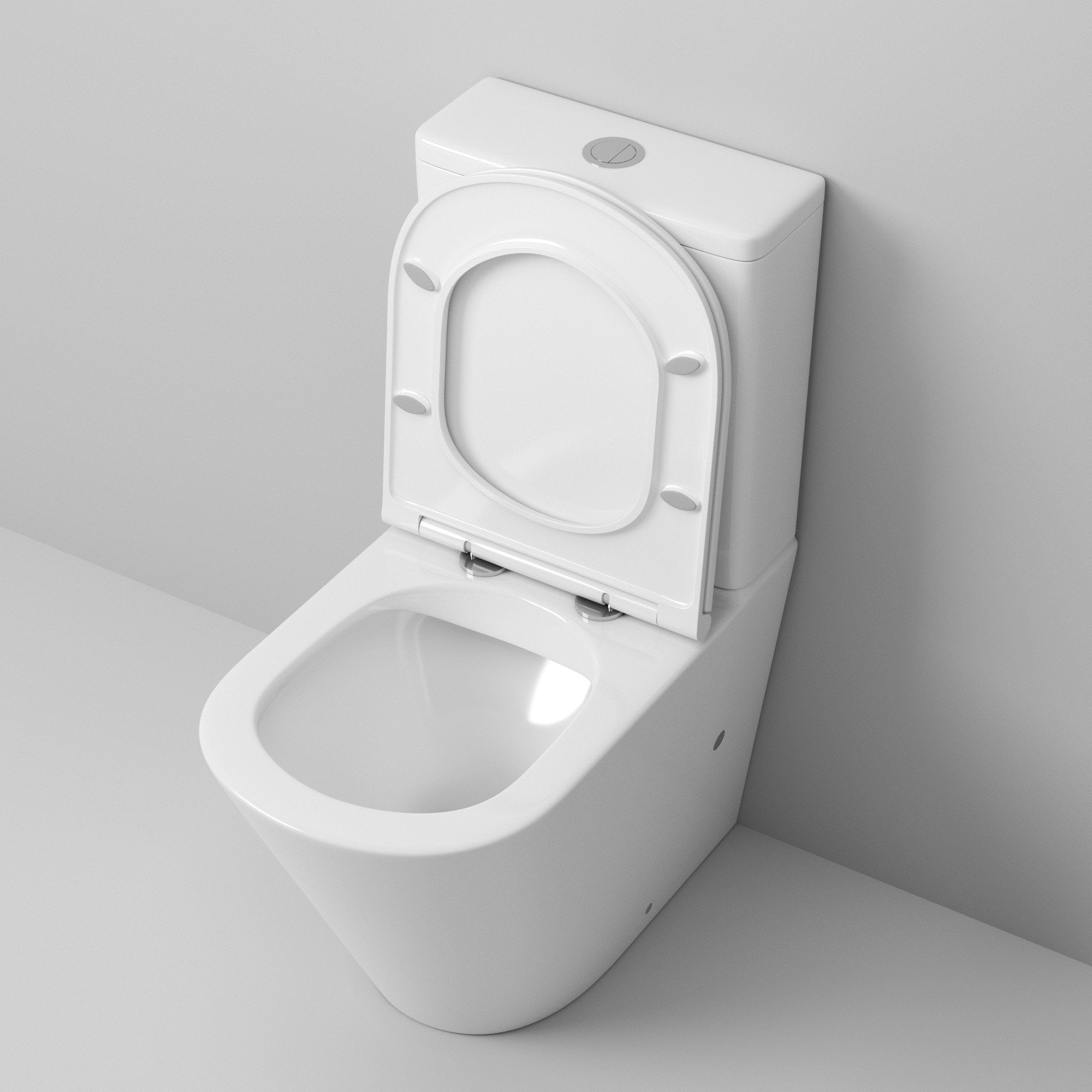 Унитаз GR-4450S (605*380*825) напольный БЕЗОБОДКОВЫЙ с тонкой крышкой, 2 места - 3