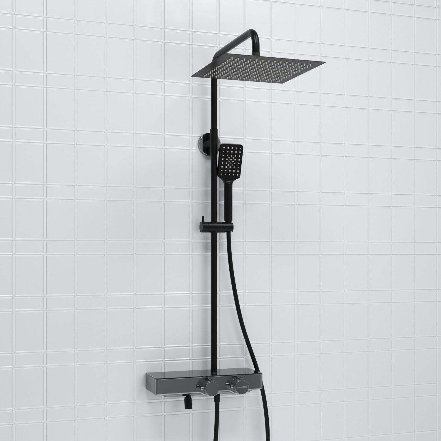 Душевая система WasserKraft 30 с термостатом черный матовый - хромоникель A114.162.130.CB Thermo - 1