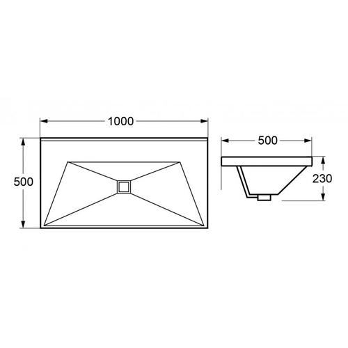 Мебельная раковина Cezares Crystal 100х50 белый  CZR-1188-1000/500 - 3