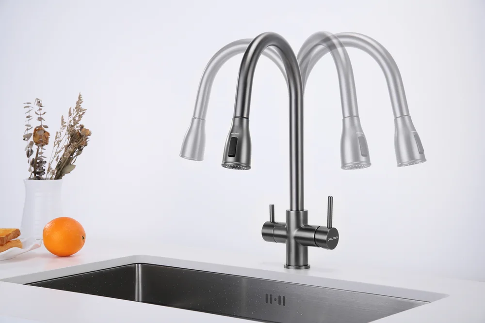 Смеситель для кухни Paulmark Lange темный хром La214212-GM - 5