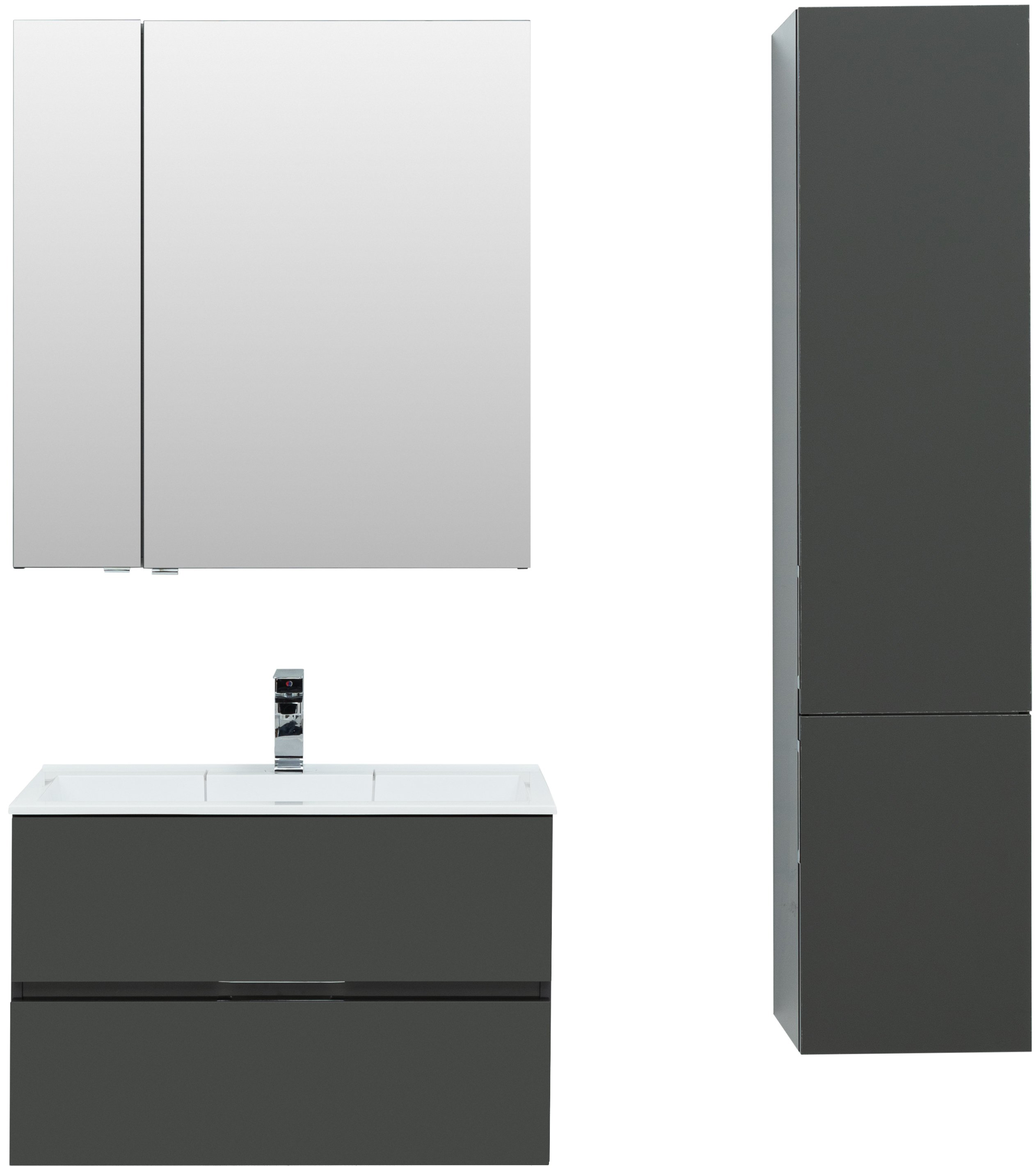 Зеркало-шкаф Aquanet Алвита 80 серый антрацит 240109 - 1
