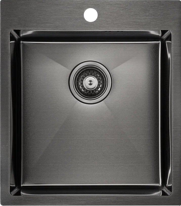 Мойка кухонная Paulmark Favor 45 темный хром PM214551-GM - 0