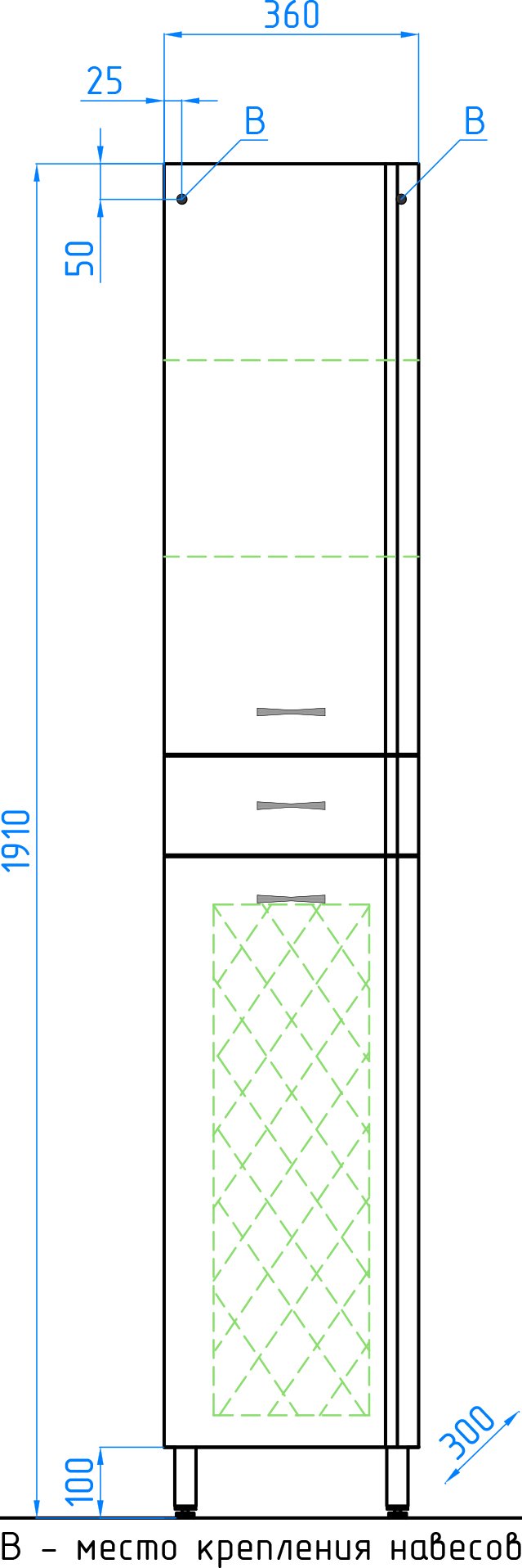 Шкаф-пенал Style Line Эко Стандарт 36 см  ЛС-00000194 - 7