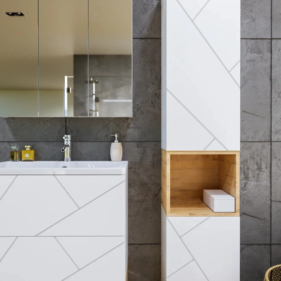 Тумба под раковину Бриклаер Кристалл 70 белая матовая  4627125415951 - 7