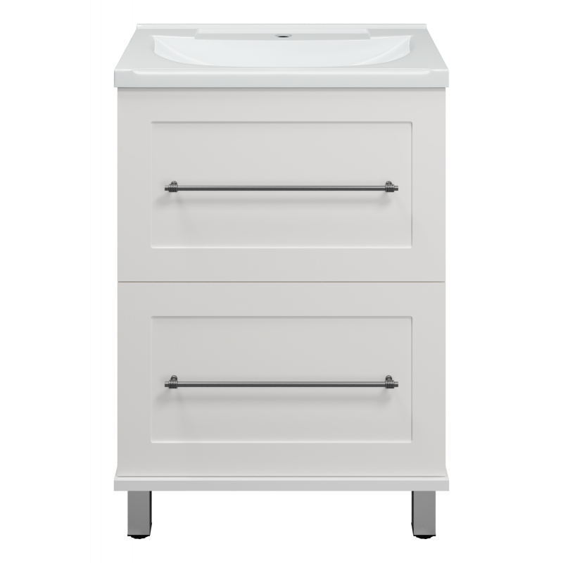 Тумба под раковину напольная Misty Марта 60 белая глянцевая П-Мрт07060-011Пр - 0