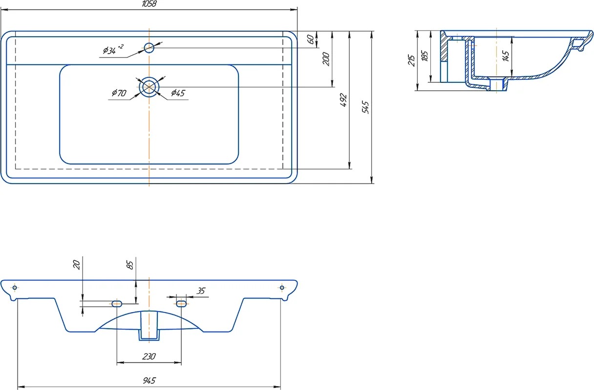 Мебельная раковина Kirovit Дуглас 105 4640021067918 - 3