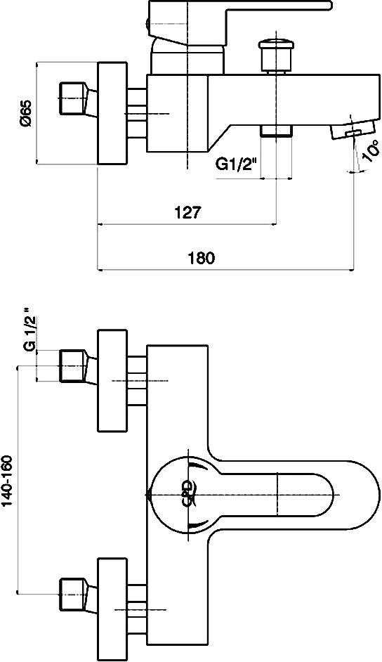 Смеситель GPD Nova MBB35 для ванны с душем - 1