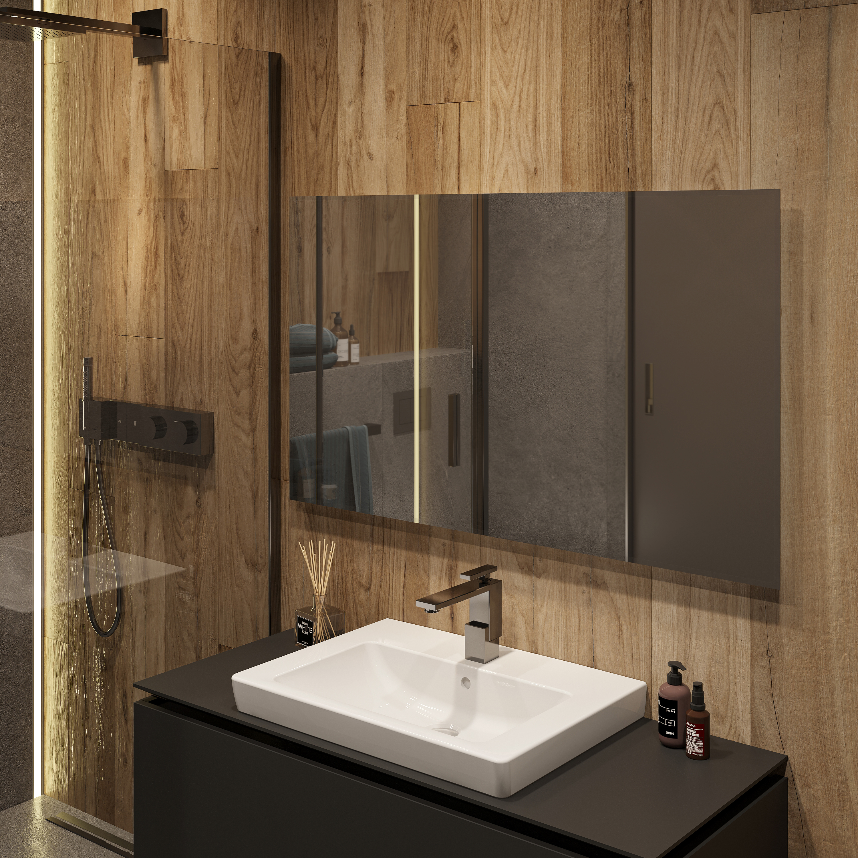 Зеркало DIWO Элиста 120 с подсветкой, прямоугольное, в стиле лофт, инфракрасное управление ЗЛП1745 - 1