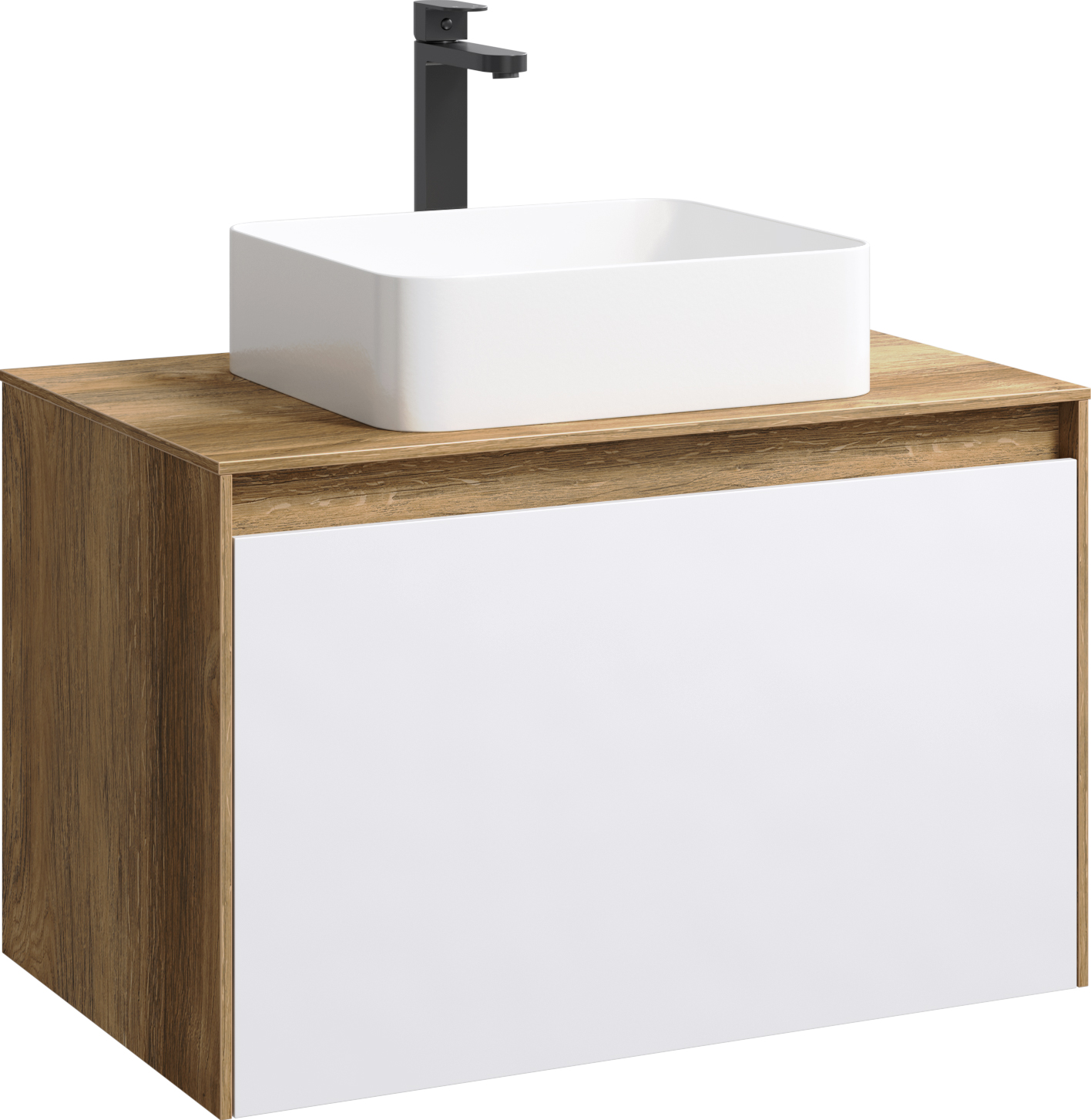 Тумба для комплекта Aqwella 5 stars Mobi 80 дуб балтийский, без сменных элементов MOB0108DB - 1