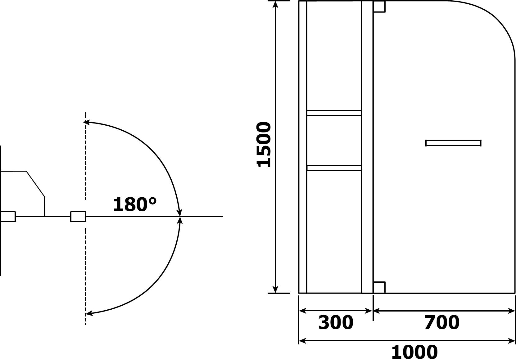 Шторка на ванну RGW Screens SC-08 1000x1500 с ручкой и полками 03110810-11 - 2