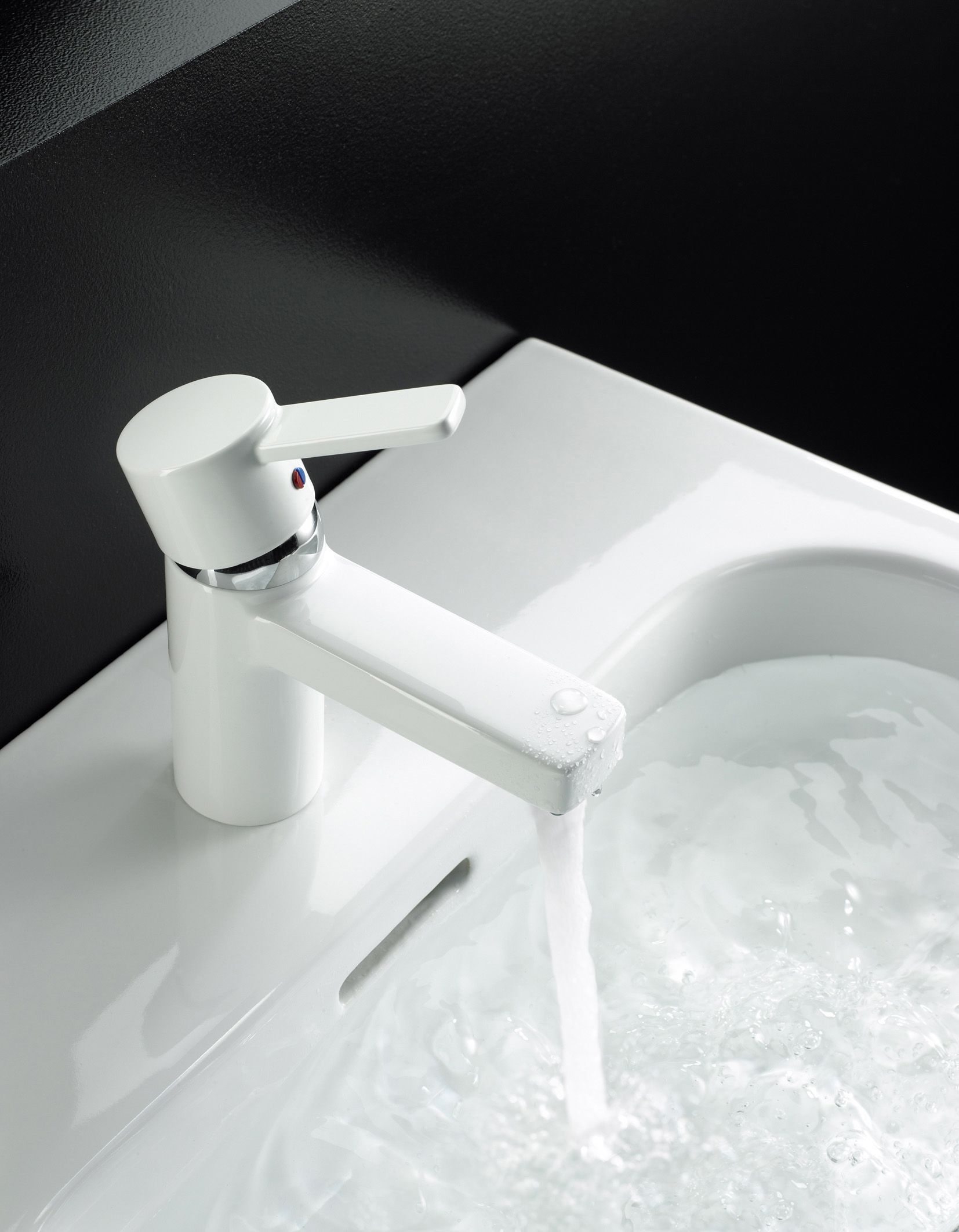 Смеситель для раковины Kludi  белый, хром  382519175 - 3