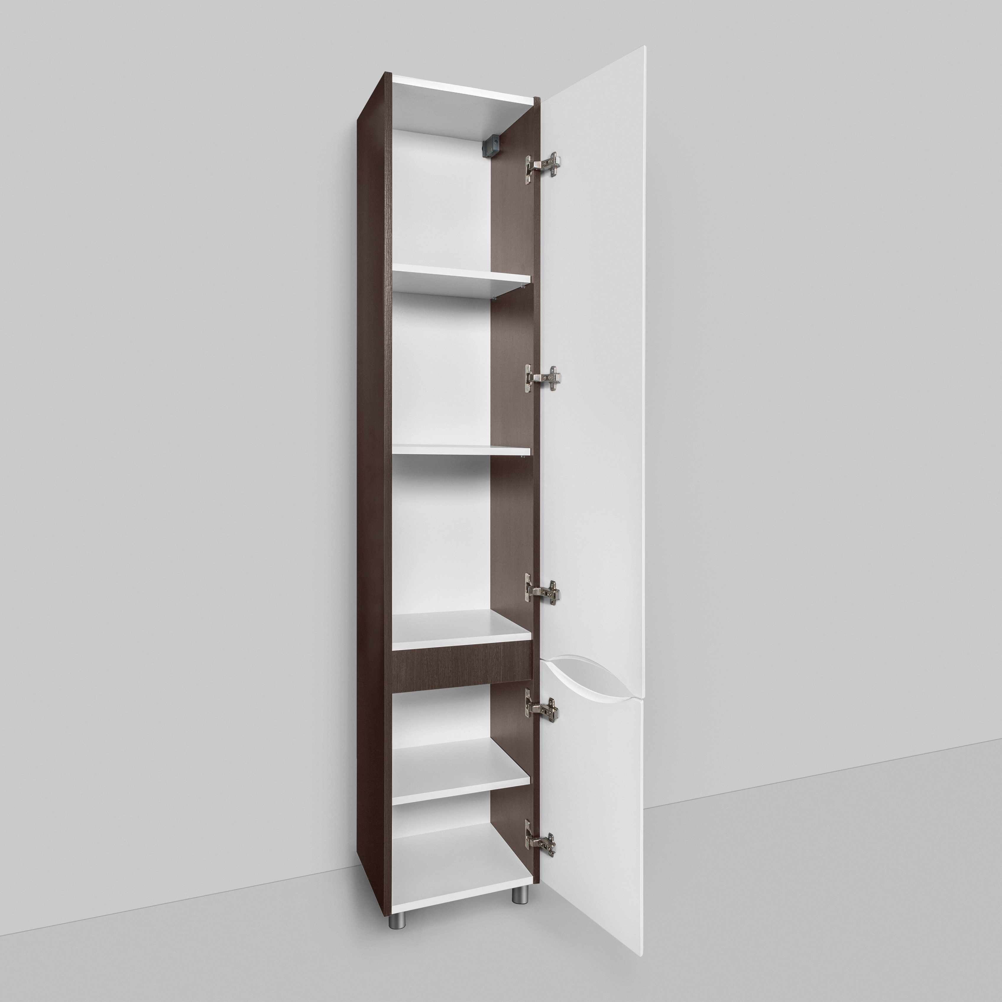 Шкаф-пенал AM.PM Like 35 R напольный, белый глянец, венге M80CSR0356VF - 1