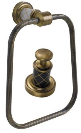 Полотенцедержатель Boheme Murano бронза с черным 10905-B-BR - 0