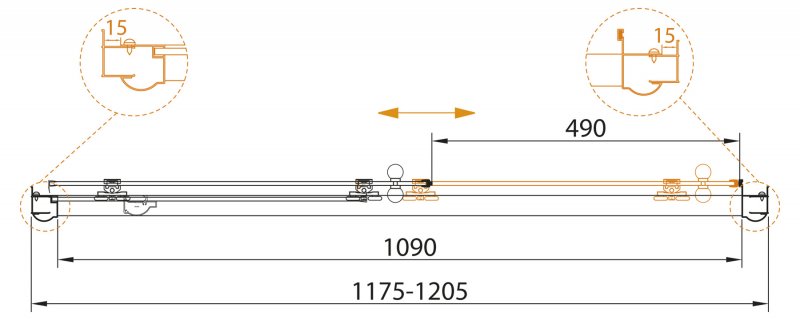 Душевая дверь Cezares Giubileo  GIUBILEO-BF-1-140-C-Br - 4