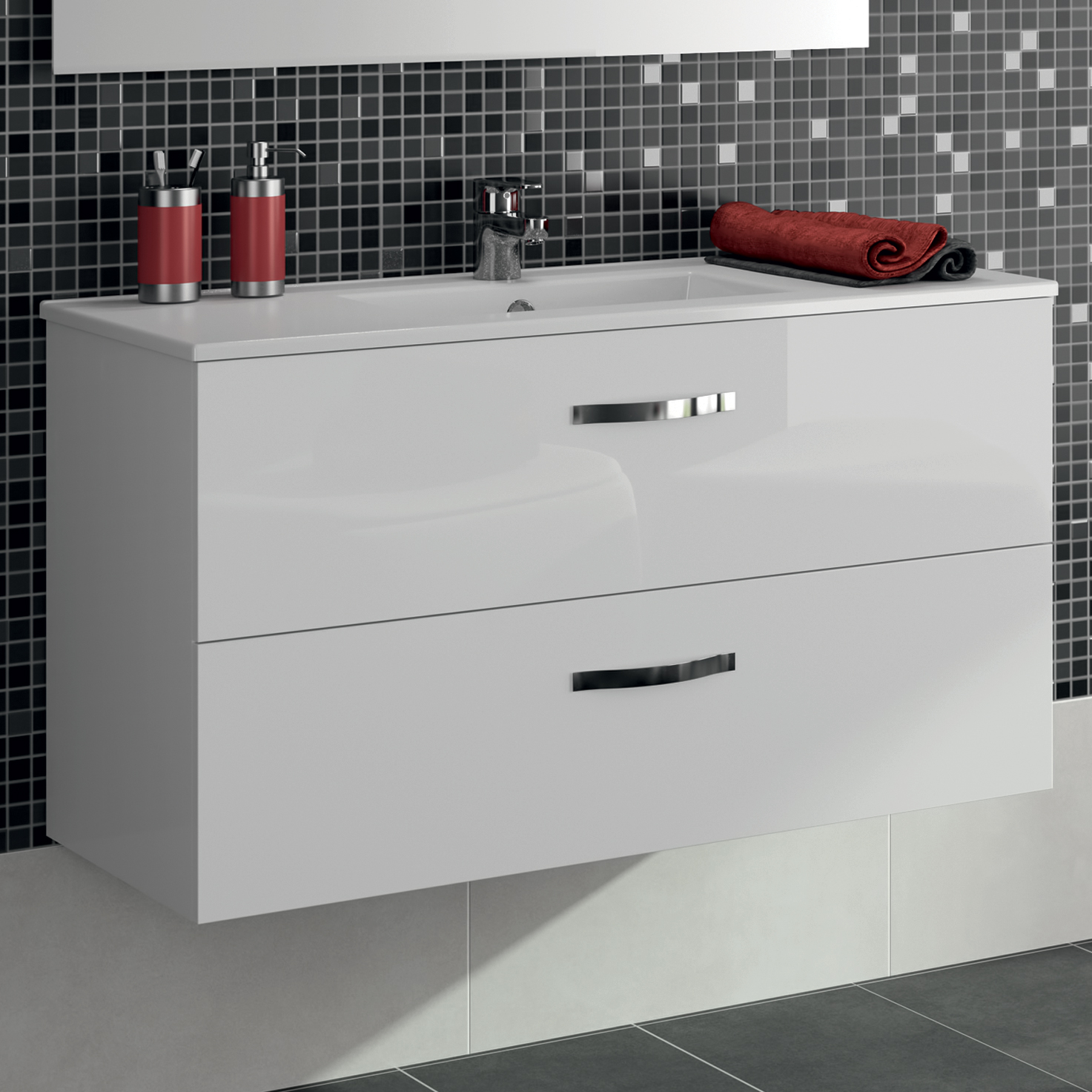 Тумба с раковиной Jacob Delafon Ola 100 белый блестящий - 0