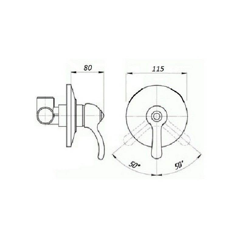 Смеситель для душа Magliezza Grosso bianco бронза  50133-br - 1
